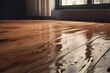 Floor waterproof cover solution. Moisture safeguarding wooden interior floors. Generate ai