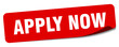 apply now sticker. apply now label