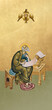 Traditional orthodox icon of John the Apostle. Christian antique illustration on golden background in Byzantine style