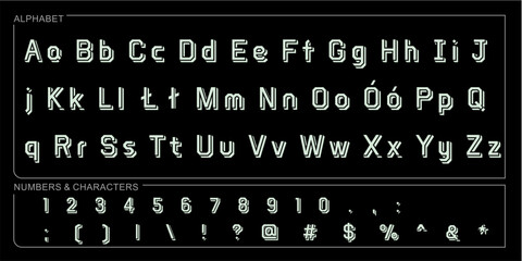 Wall Mural - Alphabet Split Monogram, Split Letter Monogram, Alphabet Frame Font. Laser cut template. Initial monogram letters.