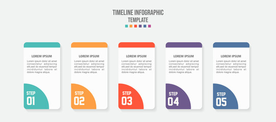 Vector Infographic label design template with icons and 5 options or steps.