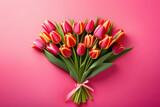 Fototapeta Tulipany - bouquet of red tulips.