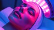 © mariiaplo - Close-up of a woman's face under LED therapy light