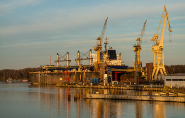 Wall Mural - Ship repair at the ship repair yard