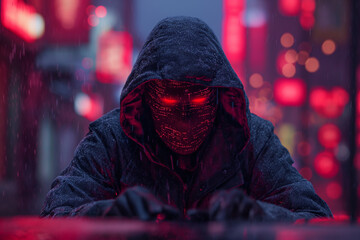 Aufkleber - Portrait of a hacker who broke into a computer system.