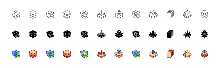 Poster - Skin care icon collection. Linear, silhouette and flat style. Vector icons