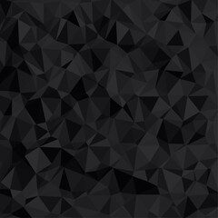 Poster - Low polygon shapes, black background, dark crystals, triangles mosaic, creative origami wallpaper, templates vector design