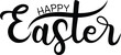 Happy Easter Hand drawn and brush pen lettering, isolated on white. ZIP file contains EPS, JPEG and PNG formats
