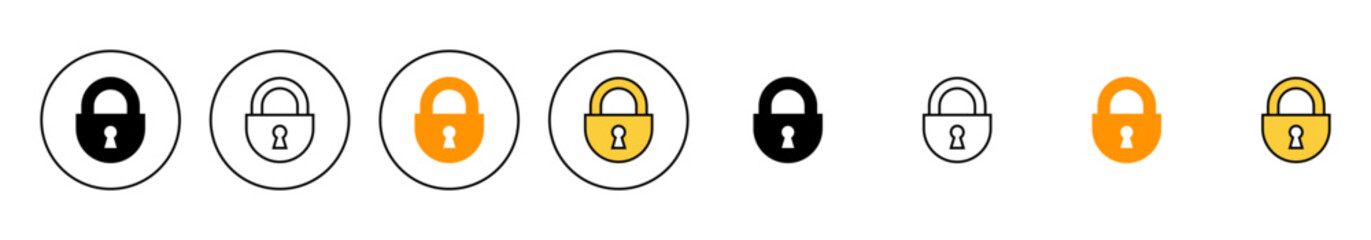 Lock icon set vector. Padlock sign and symbol. Encryption icon. Security symbol