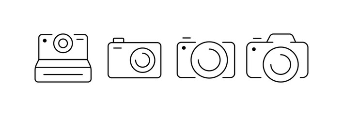 Poster - Camera icons set. Linear style. Vector icons