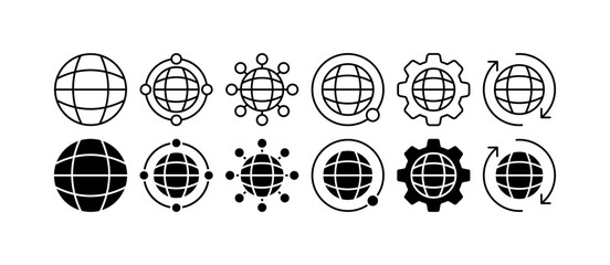 Poster - Network icons set. Linear style. Vector icons