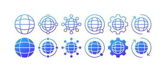 Poster - Network icons set. Flat style. Vector icons