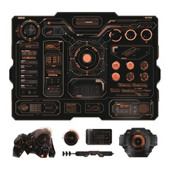 Poster - Sci-fi digital interface elements HUD for Game, UI, UX, KIT