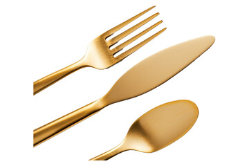 Aufkleber - Matte golden color fork and knife