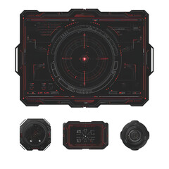 Aufkleber - Sci-fi and HUD frame. Futuristic screen with target and borders