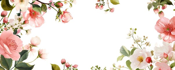 Canvas Print - spring flowers border