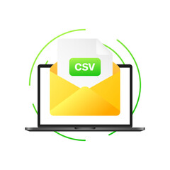 Poster - CSV folder icon. Flat style. Vector icon