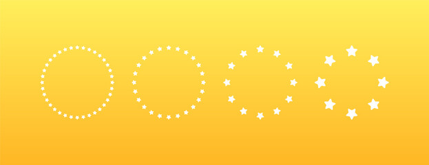 Poster - Star icons for photos. Stars in a circle. Flat style. Vector icons