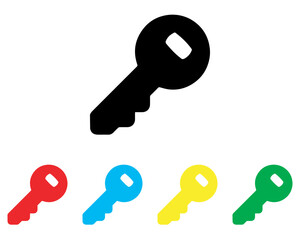 Fototapete - Key icon vector. Key icon sign symbol in trendy flat style. Set elements in colored icons. Key vector icon illustration isolated on white background