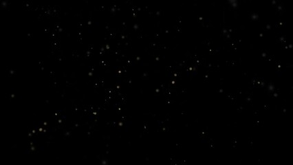 Poster - 3d loop particles animation with bokeh on dark background. 3d dust particles