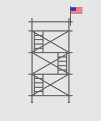 Wall Mural - scaffold, isolated, background, construction, white