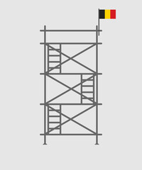 Wall Mural - scaffold, isolated, background, construction, white