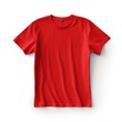 Red T-shirt isolated on white background. Mockup for placing your design.