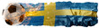 © master1305 - Combination of soccer ball and national flag. Sport fans attending match, cheering up team of Sweden. Concept of championship, tournament, competition, tournament. Banner for sport event