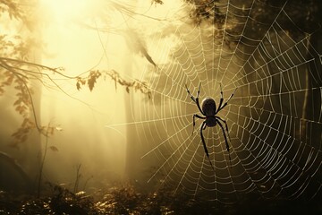 An image of a spider and its spider web