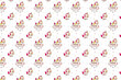 cute happy unicorn on white isolated background with stars on pink clouds seamless endless pattern vector illustration