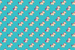cute happy unicorn on turquoise isolated background for girls seamless endless pattern vector illustration