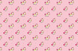 cute happy unicorn on pink isolated background for girls with stars seamless endless pattern vector illustration.