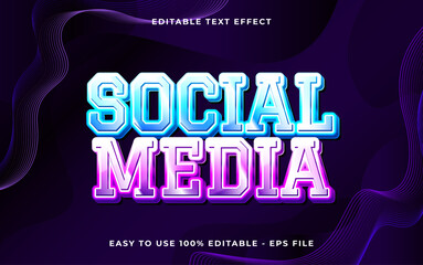 Poster - social media 3d editable vector text style effect. Vector text effect with glossy concept.