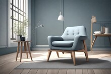 An AI Image Of A Solitary Scandinavian-style Armchair