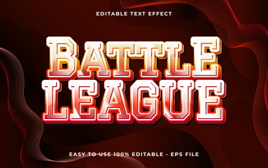 Poster - Battle league 3d editable vector text style effect. Vector text effect with glossy concept.
