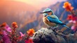 Stunning bird amidst a colorful natural landscape, offering a blank canvas for text or design overlays