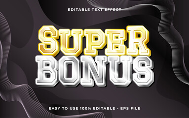 Poster - super bonus 3d editable vector text style effect. Vector text effect with glossy concept.