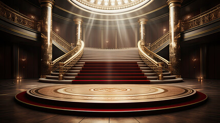 Wall Mural - VIP luxury podium with red carpet