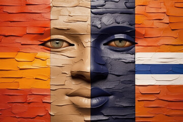 Wall Mural - Colorful abstract photo of symbolic cultural diversity