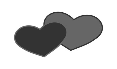 Poster - Gray heart flat icon, the symbol of love, vector stock illustration