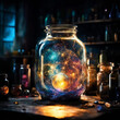 Magical energy in a glass jar.