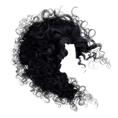 Wall Mural - curly disheveled african black hair png