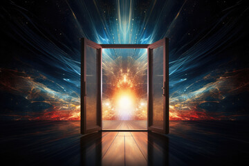 Wall Mural - Energy gate to parallel universes, space and time themed abstract black hole design