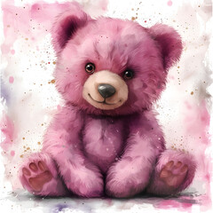 Canvas Print - Vector Image of Cute Teddy Bear for Valentine Gifts