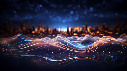 Wall Mural - abstract background of future network technology and network connections