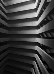 Wall Mural - black and white. beautiful modern concrete abstract architectural design. black and white striped st