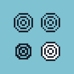 Poster - Pixel art outline sets icon of archer point variation color. Target icon on pixelated style. 8bits perfect for game asset or design asset element for your game design. Simple pixel art icon asset.