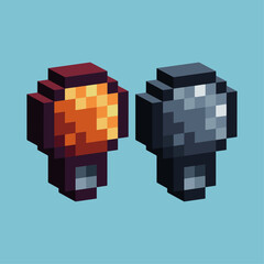Poster - 
Isometric Pixel art 3d of Bulb icon for items asset. Bulb icon on pixelated style.8bits perfect for game asset or design asset element for your game design asset.