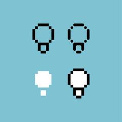 Poster - Pixel art outline sets icon of bulb variation color. bulb icon on pixelated style. 8bits perfect for game asset or design asset element for your game design. Simple pixel art icon asset.