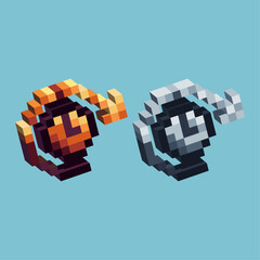 Poster - 
Isometric Pixel art 3d of redo time icon for items asset. redo time icon on pixelated style.8bits perfect for game asset or design asset element for your game design asset.